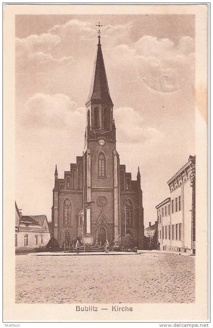 Bublitz Kirche Belebt Bobolice 16.7.1929 Gelaufen - Pommern