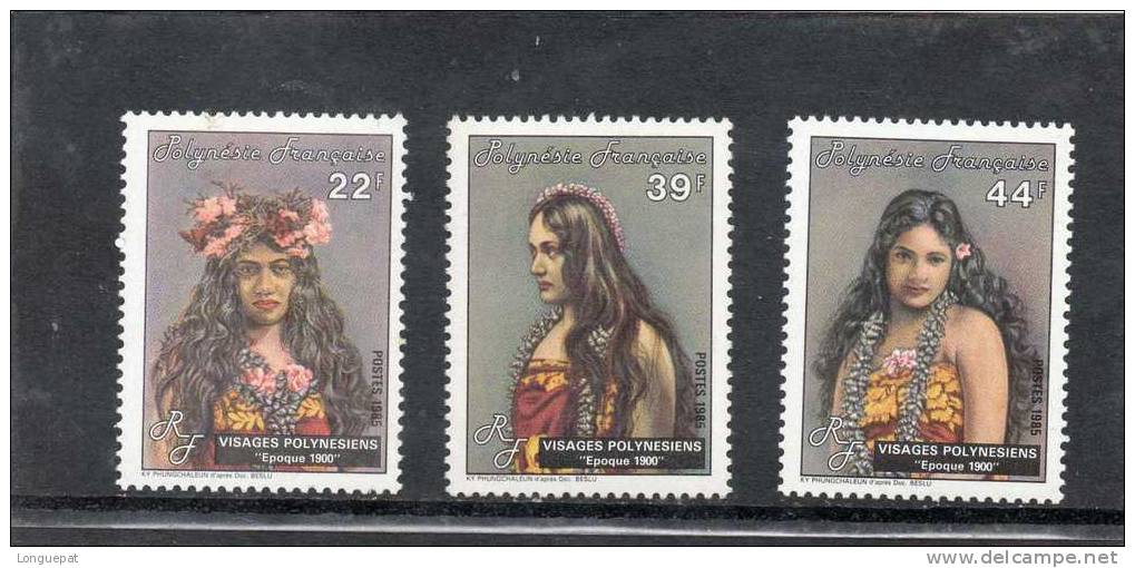 POLYNESIE Française : Visages Polynésiens : Femme Vue De Face Avec Couronne De Fleurs, Profil De Femme, Etc- Culture - - Unused Stamps