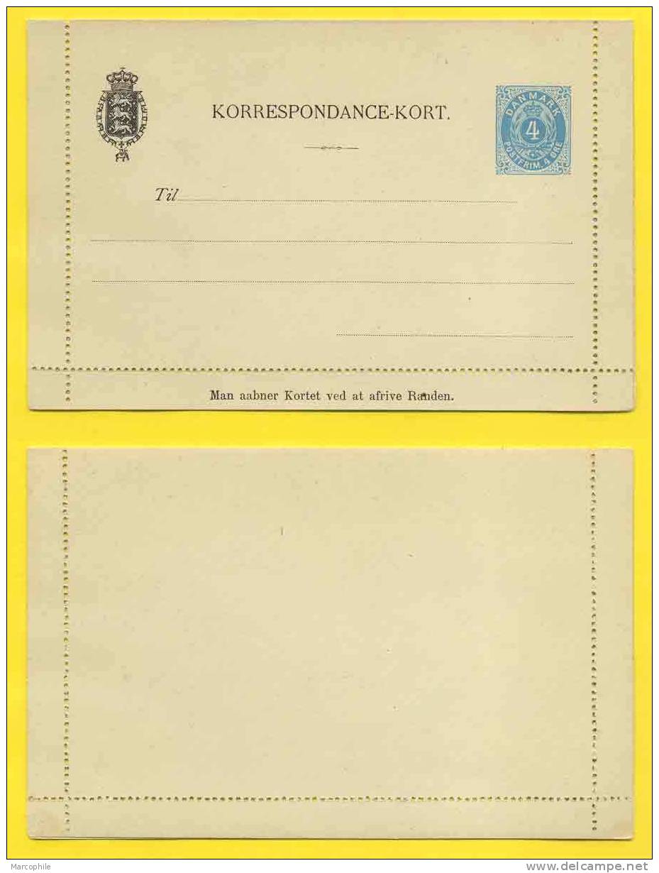 DANEMARK / 1890 ENTIER POSTAL - CARTE LETTRE (ref 71) - Interi Postali