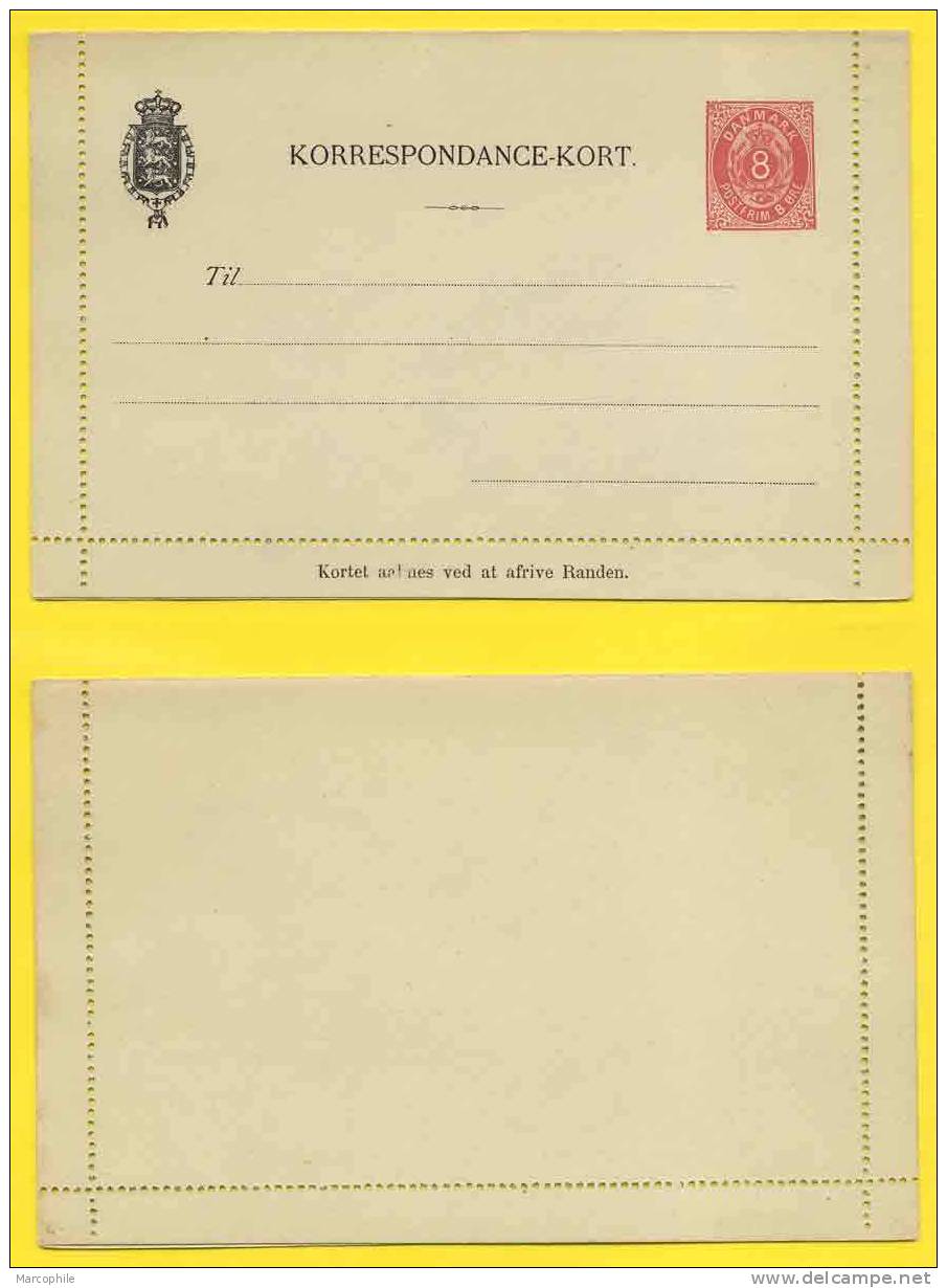 DANEMARK / 1889 ENTIER POSTAL - CARTE LETTRE (ref 66) - Postwaardestukken