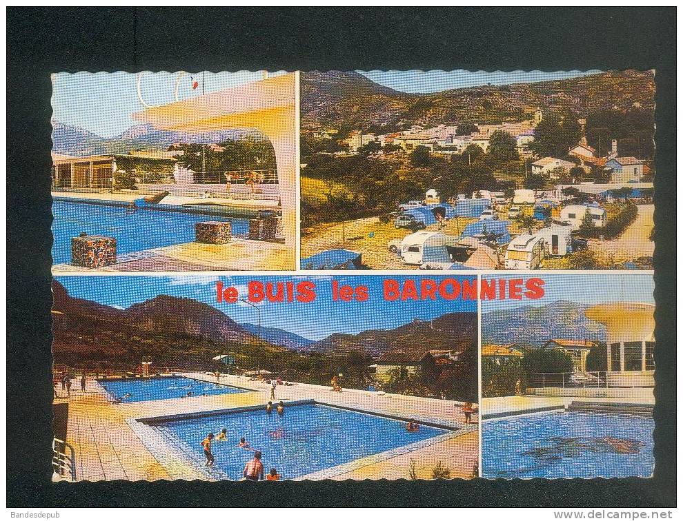 CPSM - Buis Les Baronnies (Drôme 26) - Piscine Et Camping ( Multivues Vue Aérienne Caravaning Automobile CELLARD ) - Buis-les-Baronnies