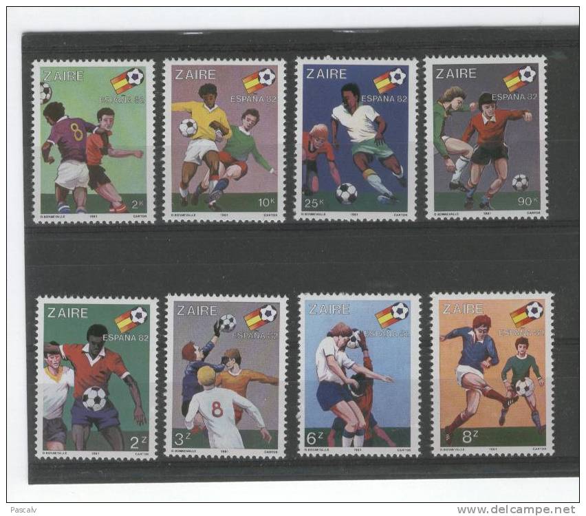 ZAIRE 1100 /1107 + Bloc 48 Neufs ** MNH Football Coupe Du Monde 1982 Cote 17 Euro - Nuovi