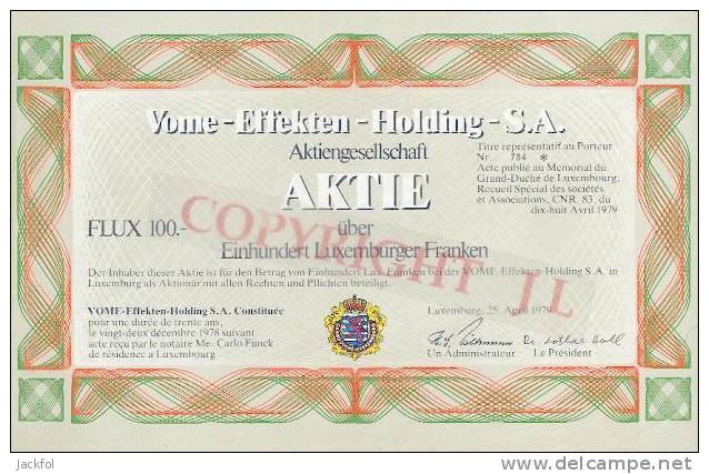 Vome-Effekten-Holding-S.A. (Luxemburg) - RECTO + VERSO - Agriculture
