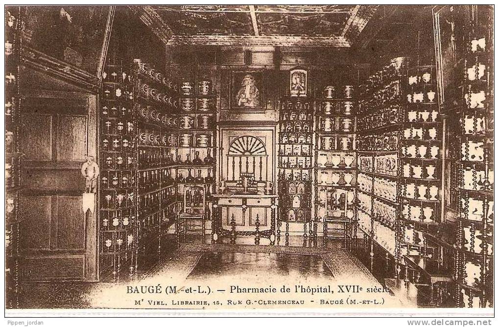 Theme  Commerce   Pharmacie   De L'Hopital De BAUGE (49) - Winkels