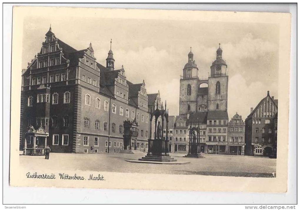 DE.- Ansichtkarten - Wittenberg - Lutherstadt  "Wittenberg"  Markt. Mit Radhaus, Stadtkirche Und Lutherdenkmal - Wittenberg