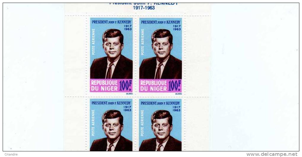 Magnifique Série De 7 Blocs Neufs De 4 T Poste Aérienne à La Mémoire De JFK. Haute Volta,Tchad,République Du Sénégal ,Ré - Kennedy (John F.)