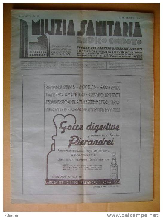 PM/37 MILIZIA SANITARIA 1936 P.N.Fascista / Clinica Oculistica - Italiaans
