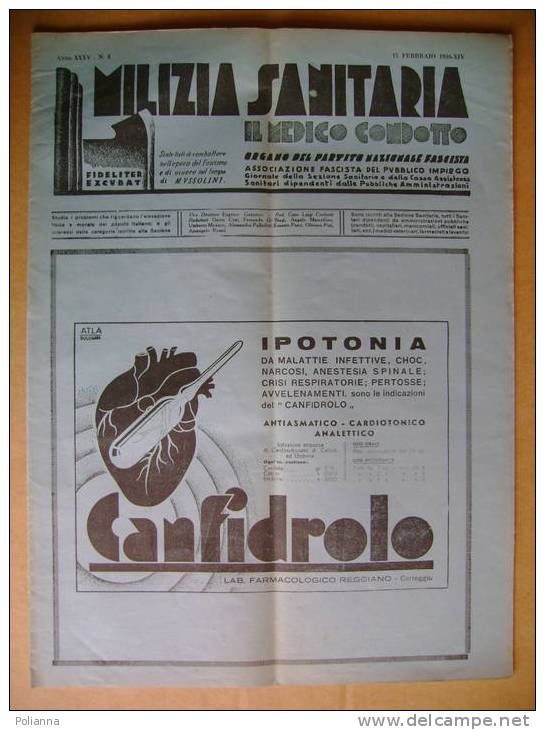 PM/39 MILIZIA SANITARIA 1936 P.N.Fascista / Segretario Partito - Italian