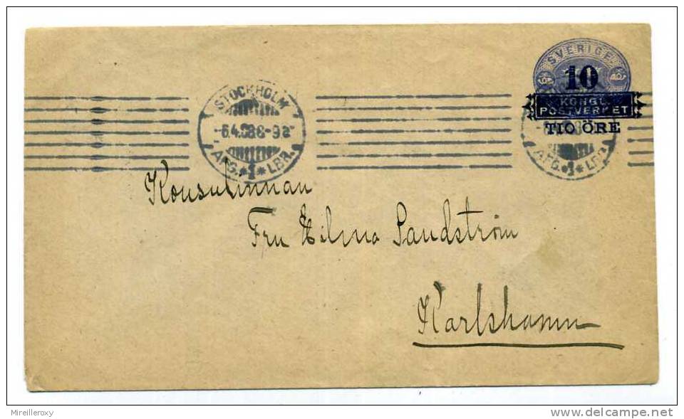 SUEDE ENTIER POSTAL / PRE STAMPED / 1908 / STOCKHOLM - Ganzsachen