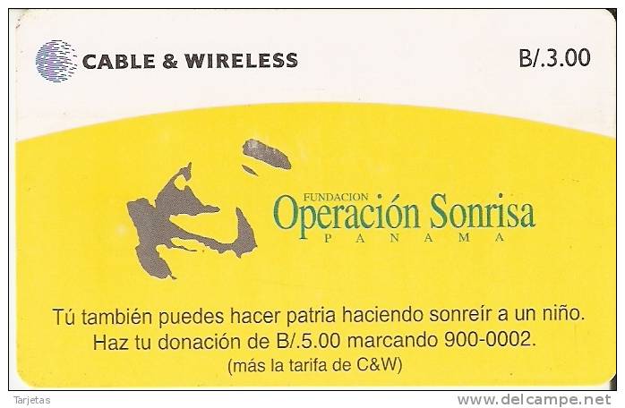 TARJETA DE PANAMA OPERACION SONRISA DE CABLE WIRELESS - Panamá