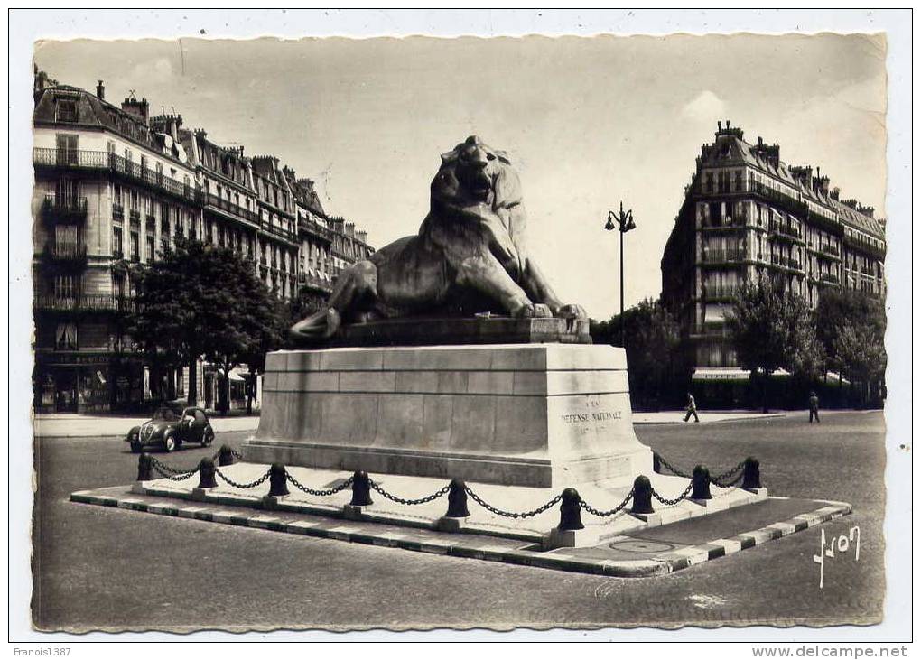 Ref 171 - PARIS 14 - Place Denfert-Rochereau - Statue Du Lion De Belfort Par Bartoldi - 1965 - CPSM Grand Format - Arrondissement: 14