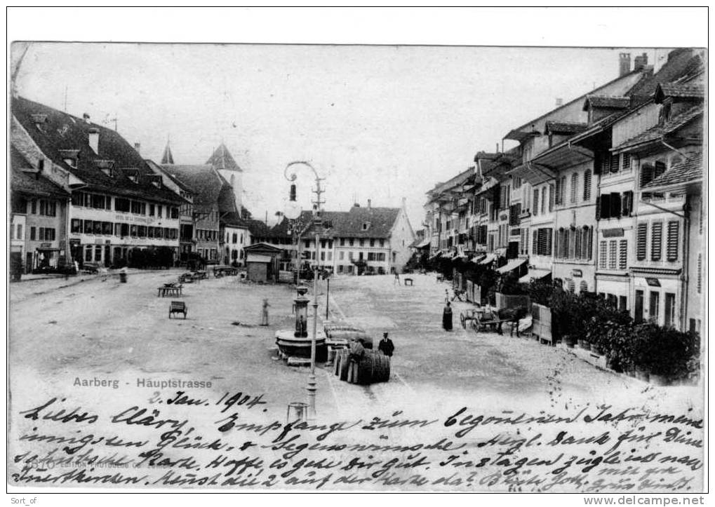 AARBERG  - HAUPTSTRASSE (tres Belle Marque Postale, Dos Non Divisée)- A329 - Aarberg