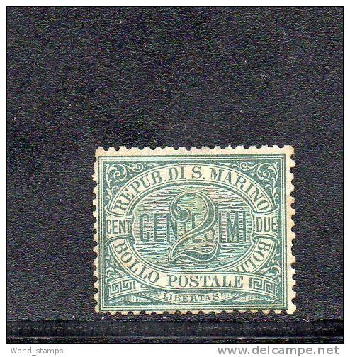 SAN MARINO 1877-90  CIFRA O STEMMA  (*) SENZA GOMMA - Unused Stamps