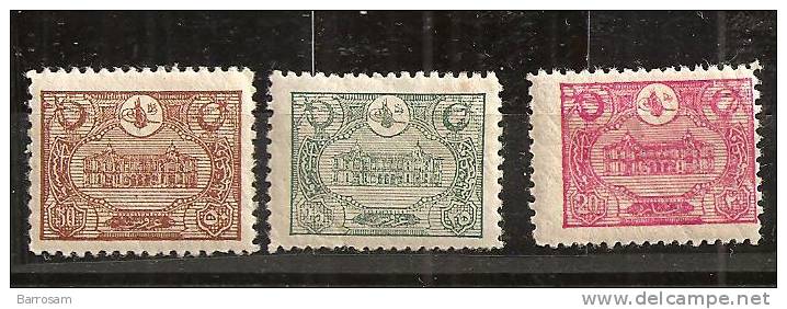 Turkey1913:Michel219-21mh* Cataloge Value 170Euros.The High Value Is Without Flaw But Is Mh* - Unused Stamps