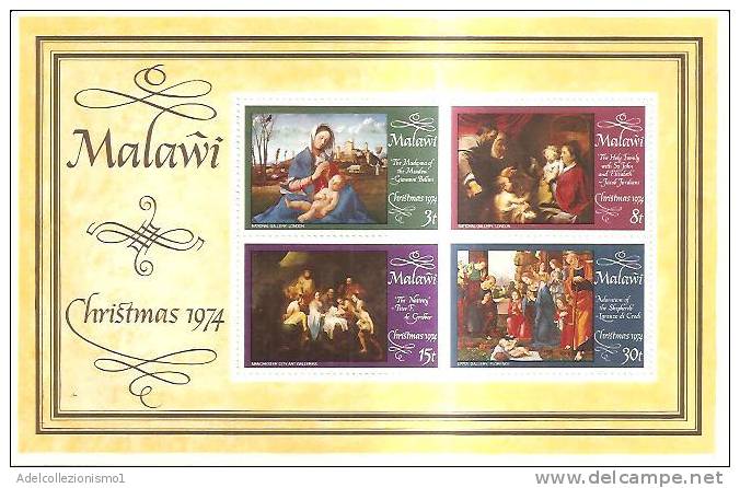 48449)foglio Commemorativo Malawi Con 4 Valori Natale - Bf38 - Nuovi - Malawi (1964-...)