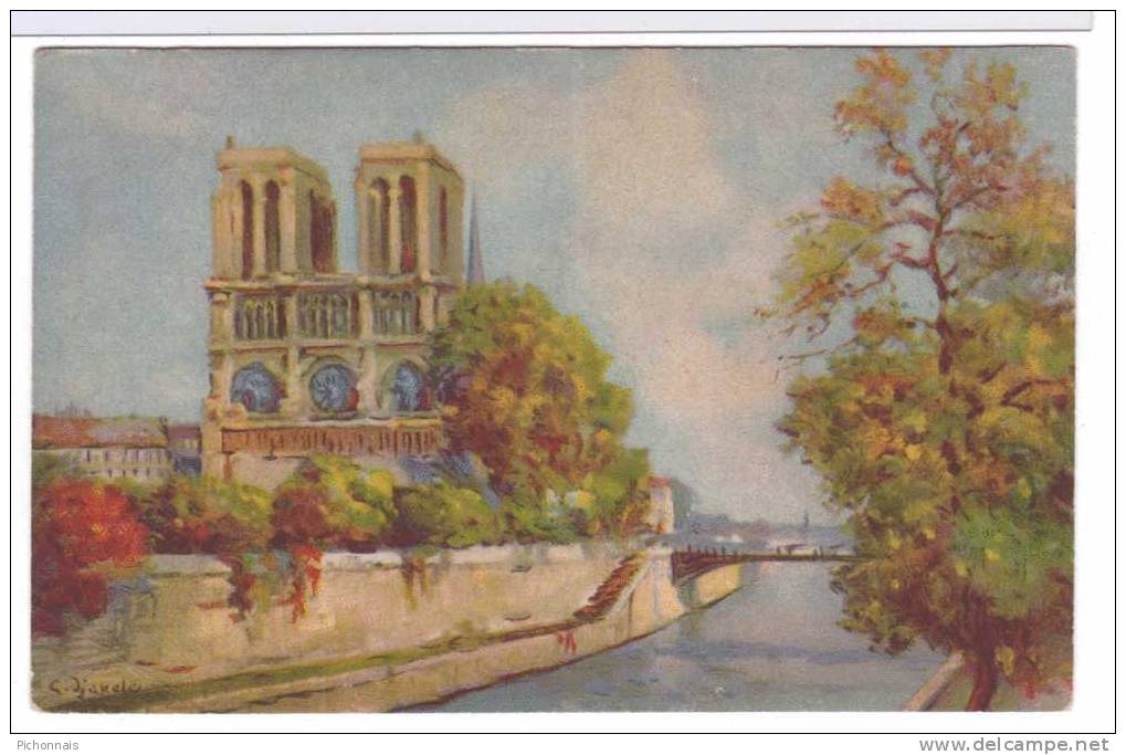 75  PARIS Notre Dame  Litho  Peinture - Notre Dame De Paris