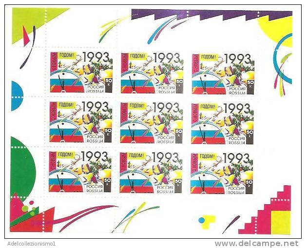 48461)foglio Commemorativo Russo Con 9 Valori Nuovo Anno - N°5975 - Nuovi - Volledige Vellen