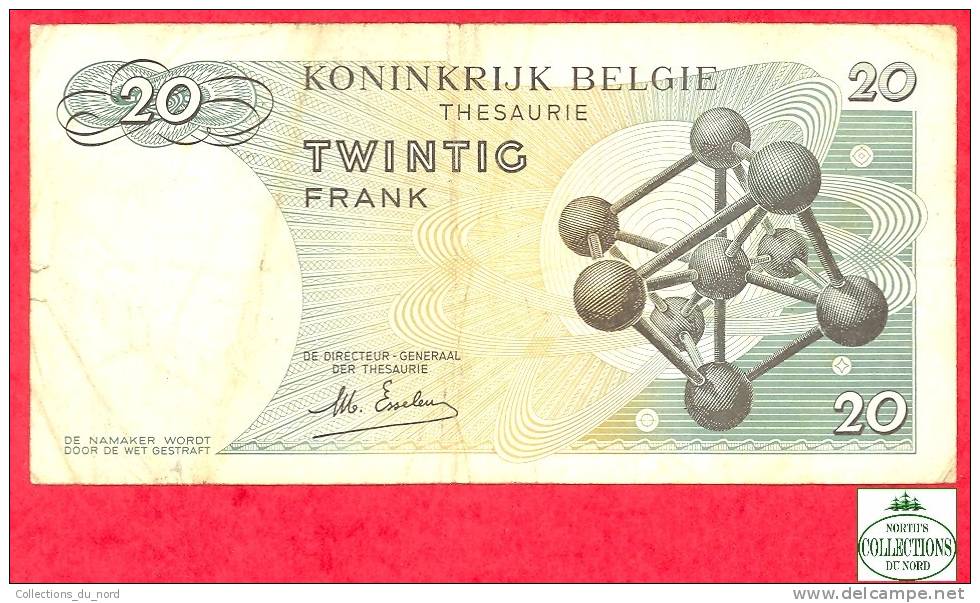 20 Francs Belgium 1964 Paper Money / Billet Belgique - 20 Francs