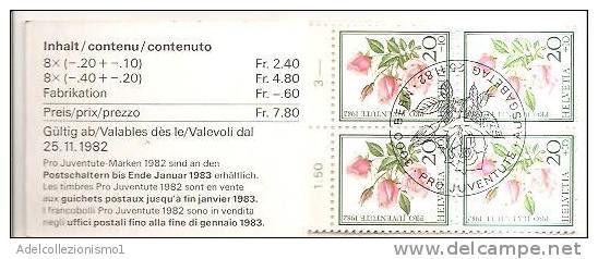 49959)libretto Pro Juventute 1982 Con 16 Valori Fiori - Usati - Storia Postale