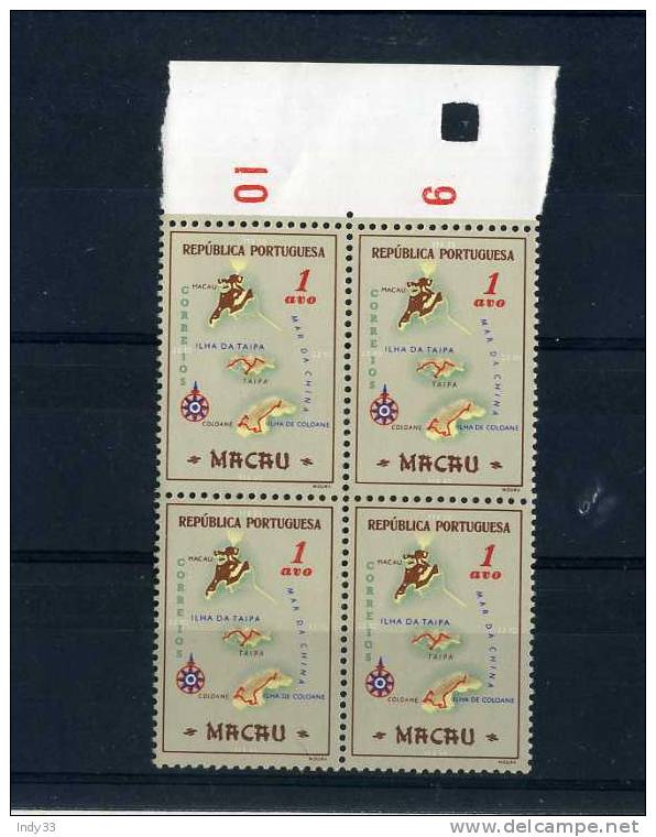 - MACAO . BLOC DE 4 NEUFS SANS CHARNIERE . BORD DE FEUILLE - Unused Stamps