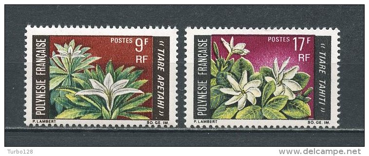 POLYNESIE 1969 N° 64/65 ** Neufs = MNH Superbes Cote 7.30 € Flore Fleurs Flowers Flora Tiare TAHITI - Nuevos