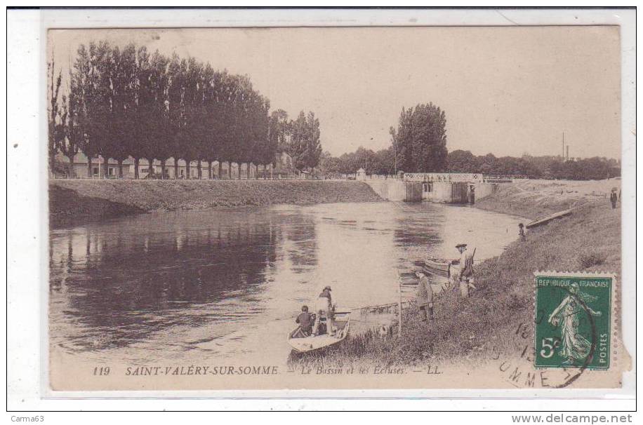 80 , SAINT VALERY SUR SOMME  ,  Le Bassin Et Les Ecluses , Pêche à La Ligne , - Saint Valery Sur Somme