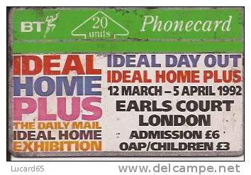 SCHEDE TELEFONICHE - PHONECARD - BRITISH TELECOM - 20 UNITS - IDEAL HOME PLUS - BT Emissioni Pubblicitarie