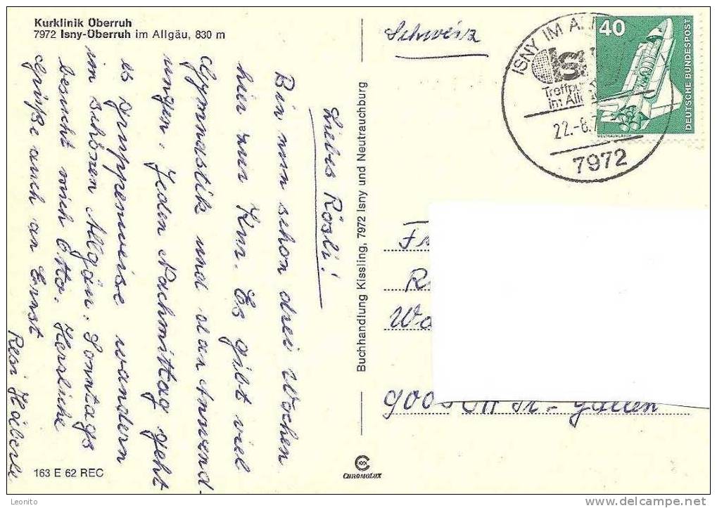 Kurklinik Ueberruh Isny-Ueberruh Im Allgäu Stempel ! 1972 - Isny