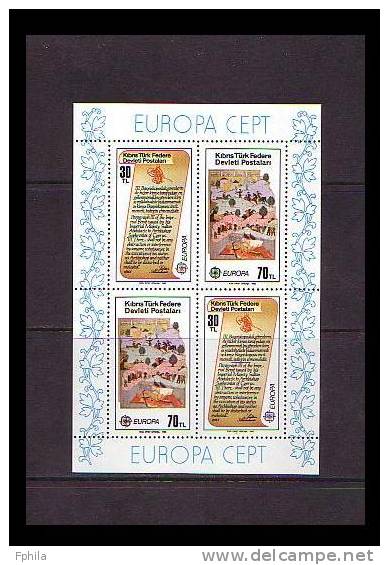 1982 NORTH CYPRUS EUROPA CEPT HISTORY SOUVENIR SHEET MNH ** - Neufs