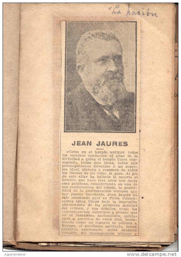 ASESINATO DE JEAN JAURES CARPETA DE RECORTES PERIODISTICOS DE DIARIOS ARGENTINOS AÑO 1914 RARISIME ORIGINAL 40 PAGINAS - Otros & Sin Clasificación
