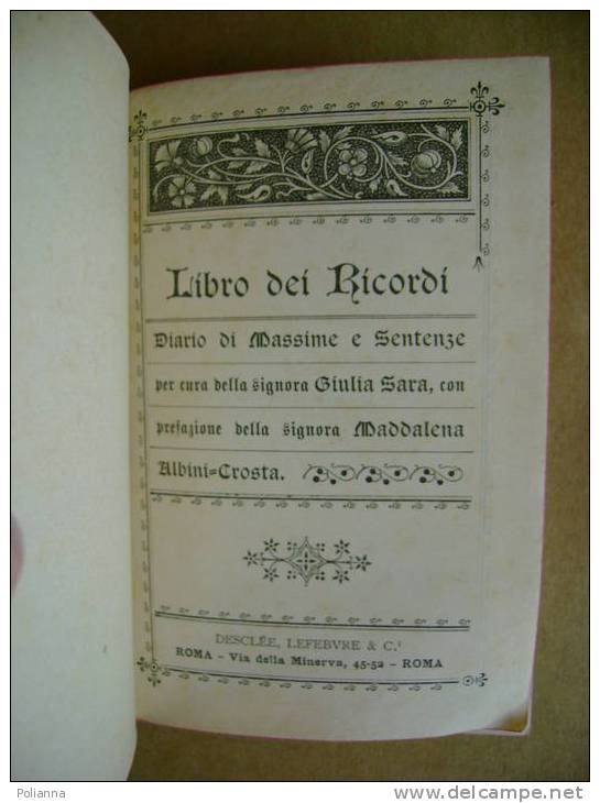 PN/29 LIBRO DEI RICORDI /DIARIO AGENDA Desclée Lefebvre 1894/Tabella Feste Mobili/Calendario Dei Santi/Corrispondenza - History, Biography, Philosophy