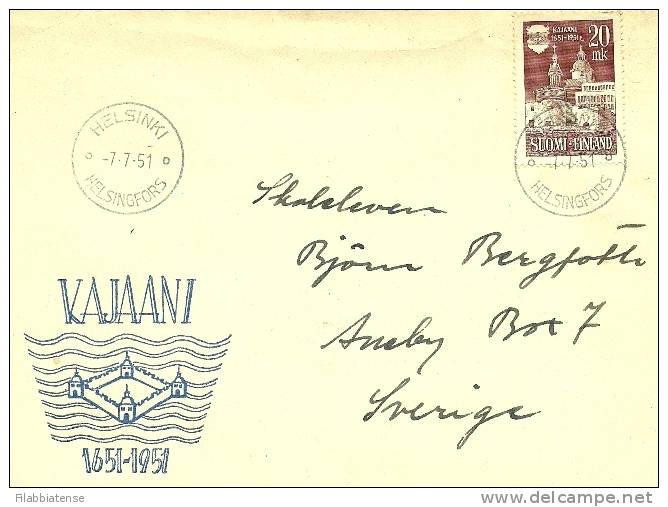 1951 - Finlandia 378 Città Di Kajaani - Lettera     10/39 - Lettres & Documents