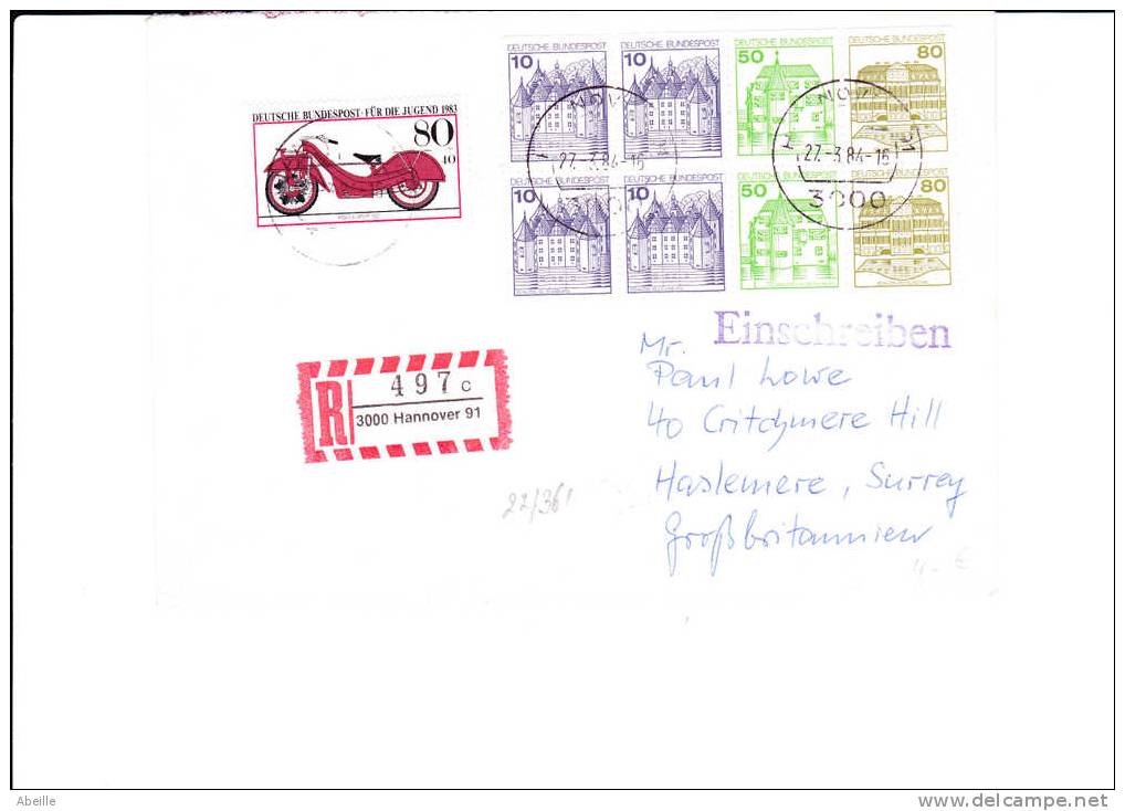 22/361      LETTRE   ALLEMAGNE - Motorbikes