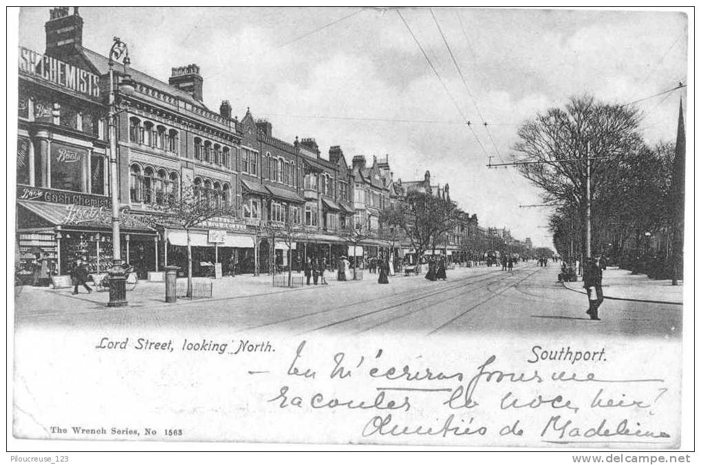 ANGLETERRE -  SOUTHPORT - "" Lord Street, Looking North "" - CARTE PRECURSEUR - Southport