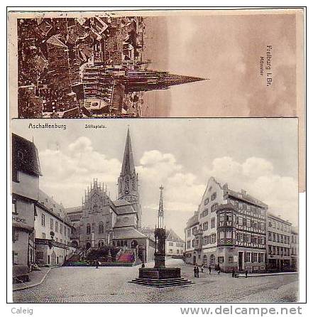 Aschaffenburg + Ebringen - 2 Postacards- Used Fine Postage - Aschaffenburg