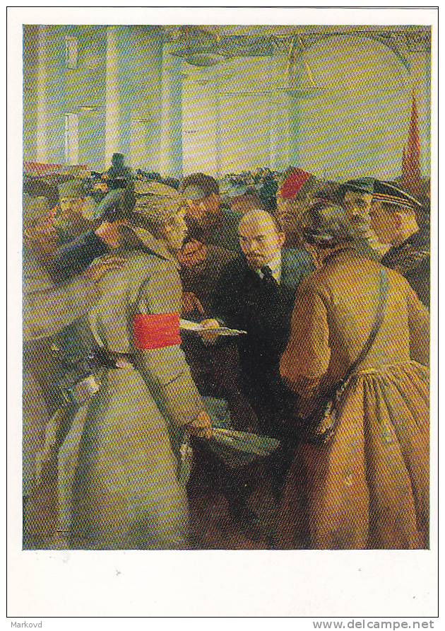 LENIN Lenin At 2 Congress Of Soviets  Old  USSR Postcard - Personajes Históricos