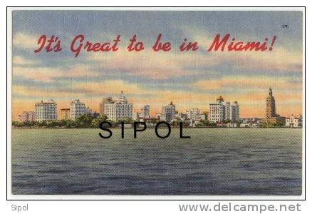 It S Great To Be In Miami -476- Carte Toilée TBE Non Voyagé 1965 - Miami Beach