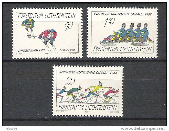 Liechtenstein  JO Calgary 1988  Yvert 875 - 877  **  MNH - Invierno 1988: Calgary