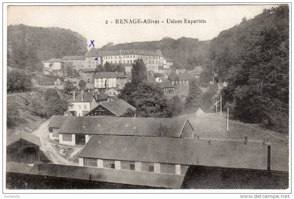 38-RENAGE-ALLIVET- Usines Experton-CPA 1915 - Renage