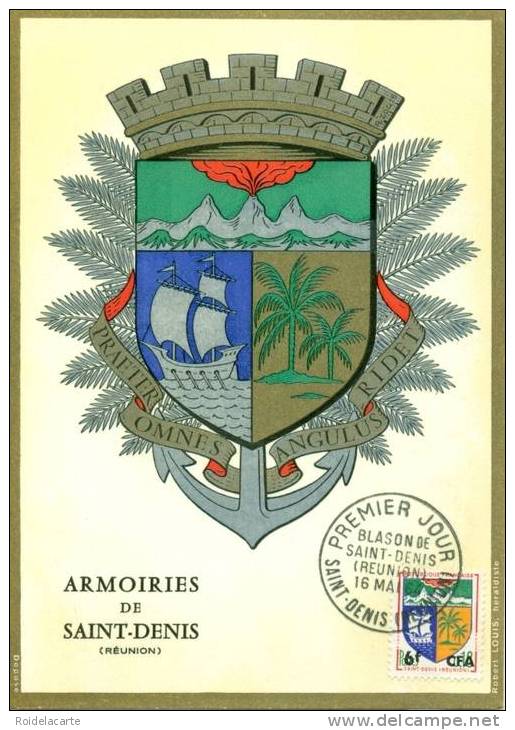 CM-Carte Maximum Card #1964-FRANCE-REUNION-CFA #coat Of Arms# Heraldik,Wappen .armoiries Of Saint Denis - Other & Unclassified