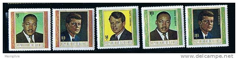 1968  J. F. Kennedy, Robert Kennedy, Martin Luther King  Complete Set Regular And Air Mail MNH - Guinee (1958-...)