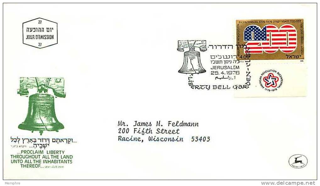 1976  USA Bicentennial Sc 598 With Tab On FDC - FDC