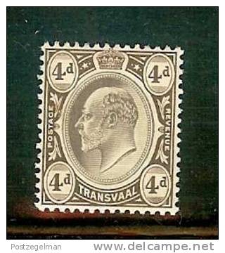 TRANSVAAL 1902 Mint Hinged Stamp(s) Edward VII 4d Brown/black  Sacc-nr 107 - Transvaal (1870-1909)