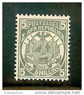 ZUID AFRIKAANSE REPUBLIEK  1885 Mint Hinged Stamp(s) "Vurtheim" 5sh Slate Sacc Nr. 22 - Transvaal (1870-1909)