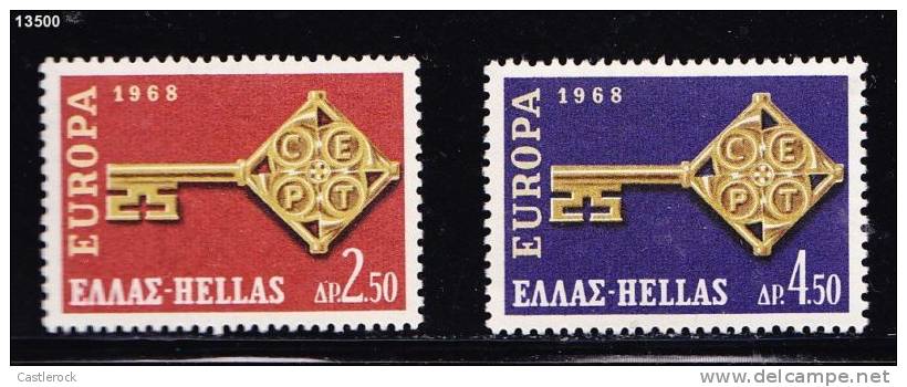 T)1968,GREECE,EUROPA ISSUE,SCN 916-917,MLH,WMK 252.- - Unused Stamps