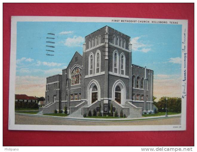 Hillsboro TX  First Methodist Church  1938 Cancel ------------------------------------(ref 108) - Other & Unclassified