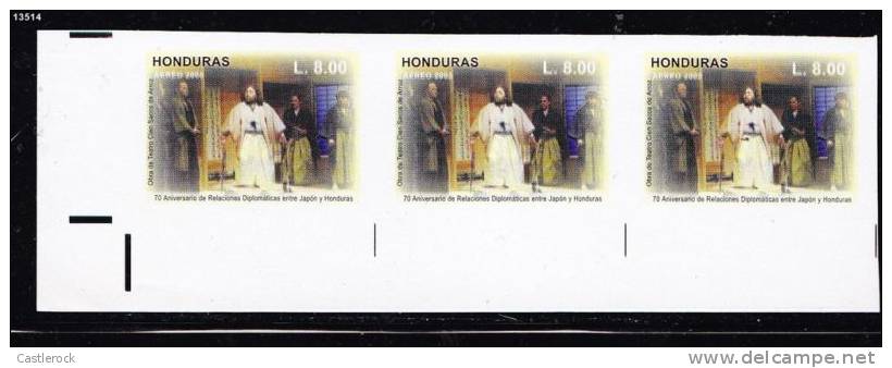 T)2005,HONDURAS,IMPERFORATE STAMPS,HONDURAS-JAPAN DIPLOMATIC RELATIONS,70th ANNIV.,WITH BORDER SHEET,SCN C1210 - Honduras