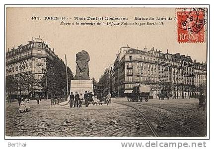 75014 PARIS - Place Denfert Rochereau - Statue Du Lion De Belfort - District 14