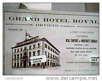 ORVIETO (TERNI) - GRAND HOTEL ROYAL   N1920 CX21586 - Terni