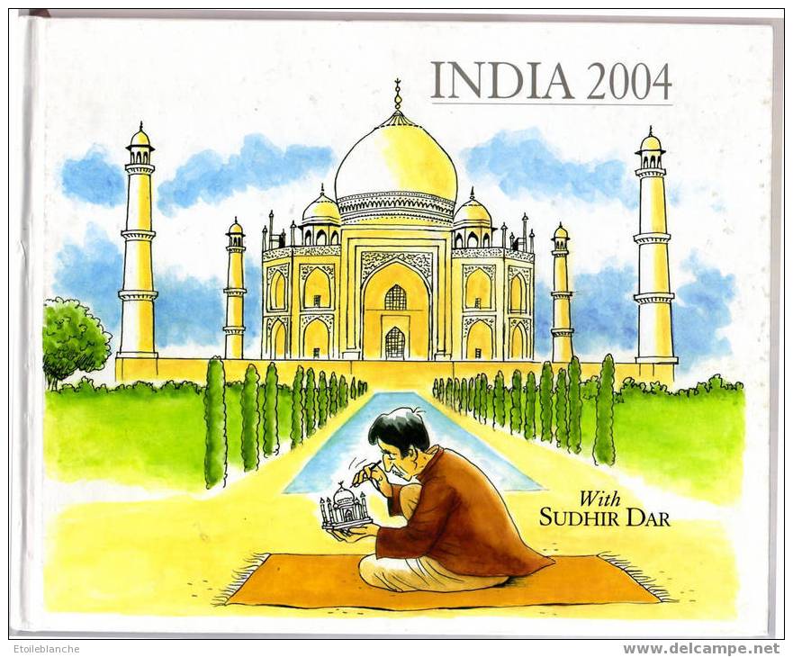 INDIA 2004 Agenda - 24 Dessins Humour, Dessinateur BD Sudhir Dax, Inde, Monuments, Train, Spectacle ... - Altri & Non Classificati